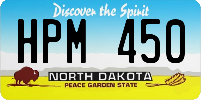 ND license plate HPM450