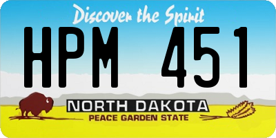 ND license plate HPM451