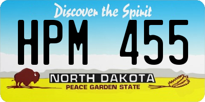 ND license plate HPM455