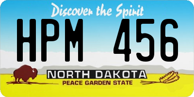 ND license plate HPM456