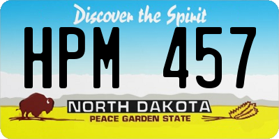 ND license plate HPM457