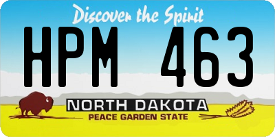 ND license plate HPM463