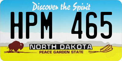 ND license plate HPM465