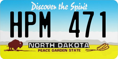 ND license plate HPM471