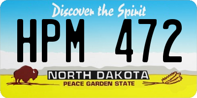 ND license plate HPM472