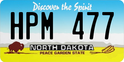 ND license plate HPM477