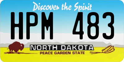 ND license plate HPM483