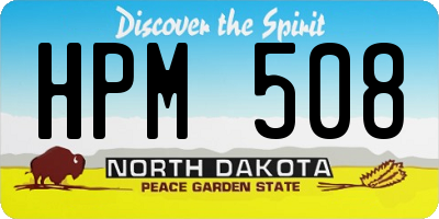 ND license plate HPM508