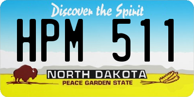 ND license plate HPM511