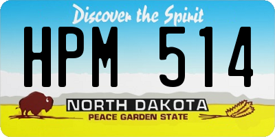 ND license plate HPM514
