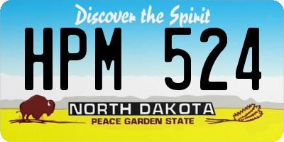 ND license plate HPM524