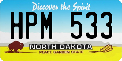 ND license plate HPM533