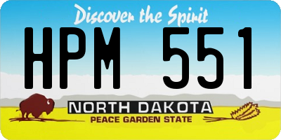 ND license plate HPM551