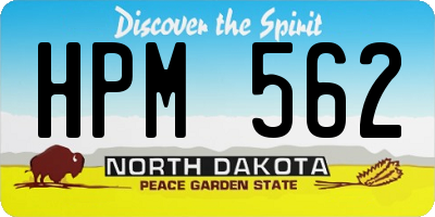 ND license plate HPM562