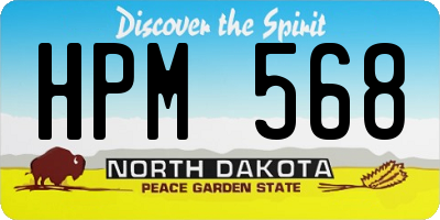 ND license plate HPM568