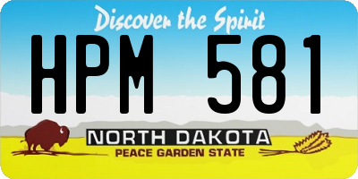 ND license plate HPM581
