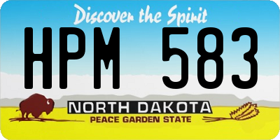 ND license plate HPM583