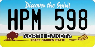 ND license plate HPM598
