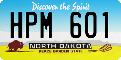 ND license plate HPM601