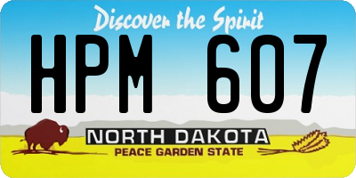 ND license plate HPM607