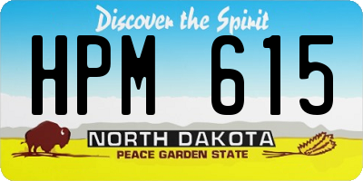 ND license plate HPM615