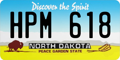 ND license plate HPM618