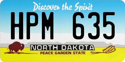 ND license plate HPM635