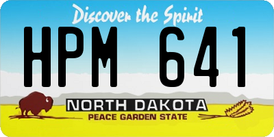 ND license plate HPM641