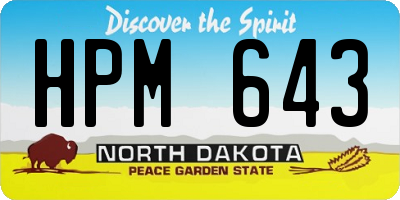 ND license plate HPM643