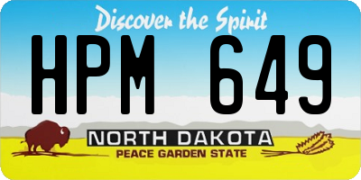 ND license plate HPM649