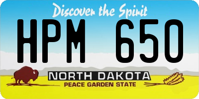 ND license plate HPM650
