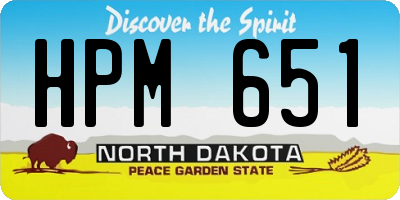 ND license plate HPM651