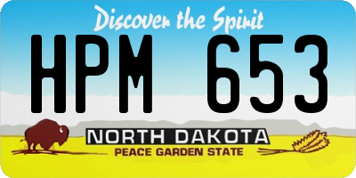 ND license plate HPM653