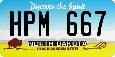 ND license plate HPM667