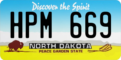 ND license plate HPM669