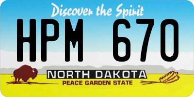 ND license plate HPM670
