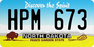 ND license plate HPM673