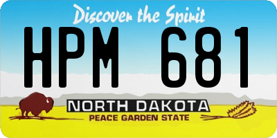 ND license plate HPM681