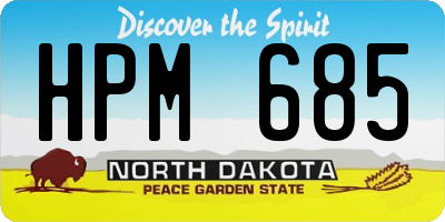 ND license plate HPM685