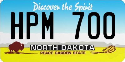 ND license plate HPM700