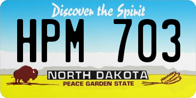 ND license plate HPM703
