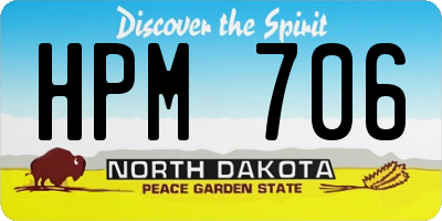 ND license plate HPM706