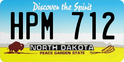 ND license plate HPM712