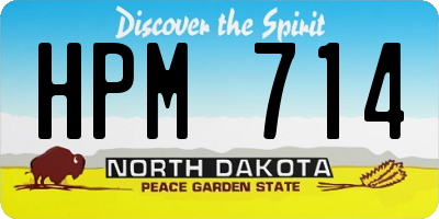 ND license plate HPM714