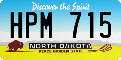 ND license plate HPM715
