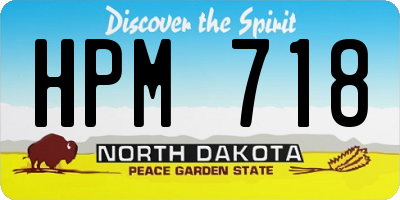ND license plate HPM718