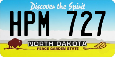 ND license plate HPM727