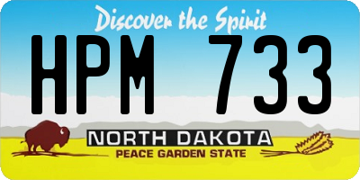 ND license plate HPM733