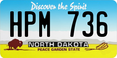 ND license plate HPM736