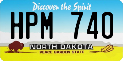 ND license plate HPM740